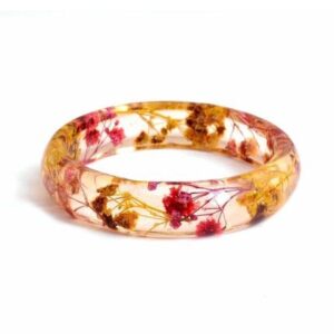 Resin Bangle With Flowers