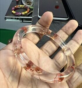 Red Flower Resin Bangle